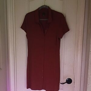 Wild Fable Red Mini Button-Up Dress